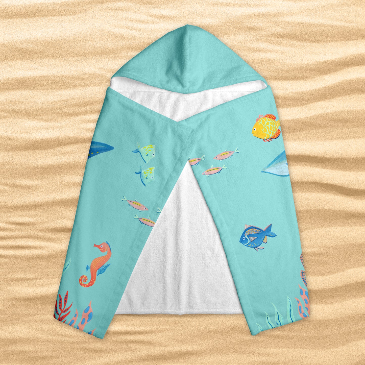 Kids Shark Personalized Hooded Beach Towel