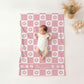 Checkered Flower Personalized Blanket