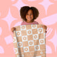 Checkered Flower Personalized Blanket